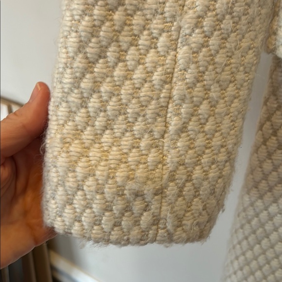 Zara Cream Textured Women's Coat - Picture 5 of 7